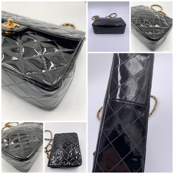 Authentic CHANEL Classic Mini Square Black Shoulder Bag Crossbody - GHW - Picture 10 of 17